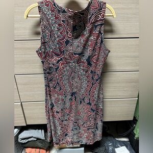 Tommy Hilfiger Red and White Paisley Dress
